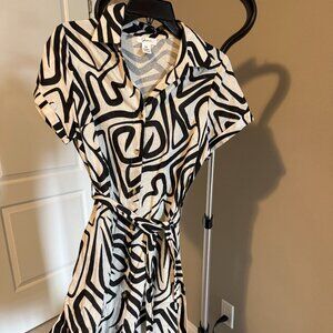 Black & Cream Size M Jopna Dress Pockets